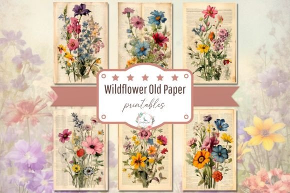 Download Vintage Wild Flowers Junk Journal Pages - Premium Resources